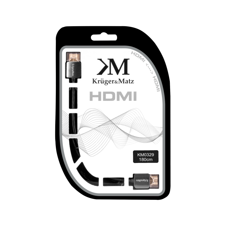 Kabel HDMI - HDMI wtyk-wtyk (A-A) 1.8m Kruger&Matz 4K Kabel HDMI - HDMI wtyk-wtyk (A-A) 1.8m Kruger&Matz 4K