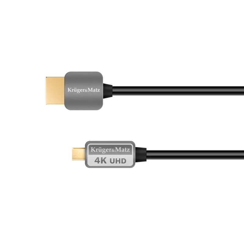 Kabel HDMI - micro HDMI wtyk-wtyk (A-D) 1.8m Kruger&Matz Kabel HDMI - micro HDMI wtyk-wtyk (A-D) 1.8m Kruger&Matz