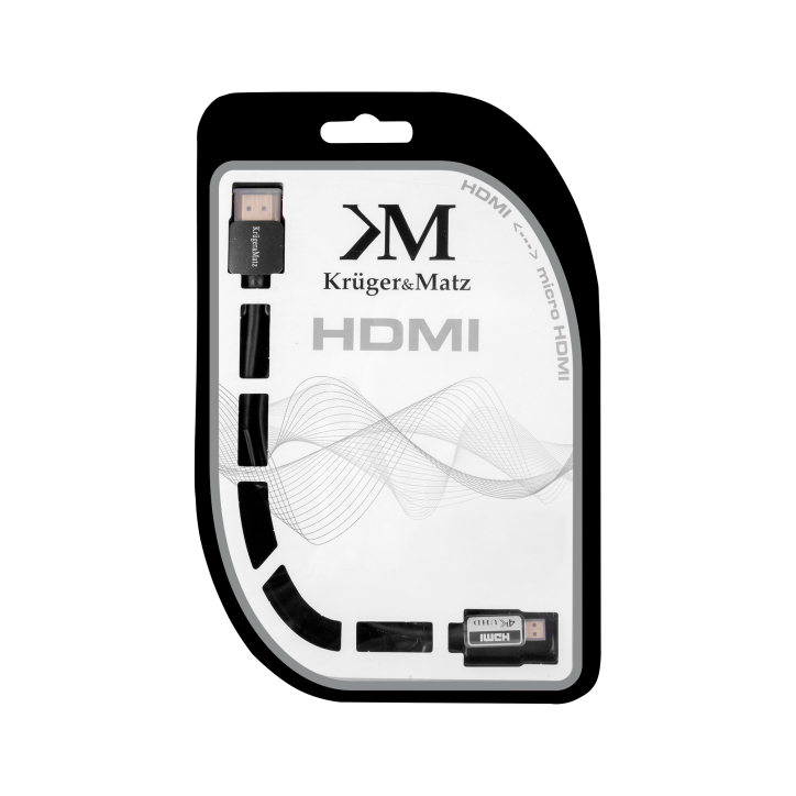 Kabel HDMI - micro HDMI wtyk-wtyk (A-D) 3.0m Kruger&Matz Kabel HDMI - micro HDMI wtyk-wtyk (A-D) 3.0m Kruger&Matz