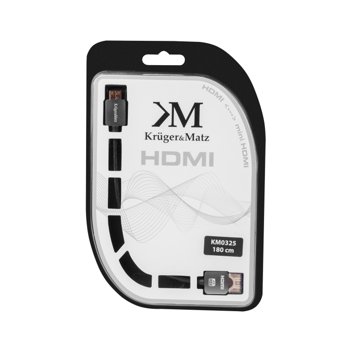 Kabel HDMI - mini HDMI wtyk-wtyk (A-C) 1.8m Kruger&Matz Kabel HDMI - mini HDMI wtyk-wtyk (A-C) 1.8m Kruger&Matz