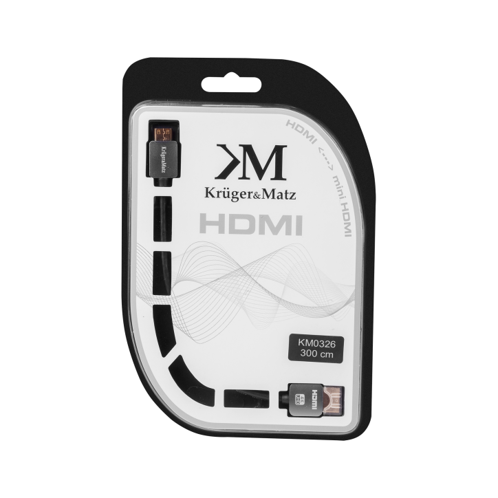 Kabel HDMI - mini HDMI wtyk-wtyk (A-C) 3.0m Kruger&Matz Kabel HDMI - mini HDMI wtyk-wtyk (A-C) 3.0m Kruger&Matz