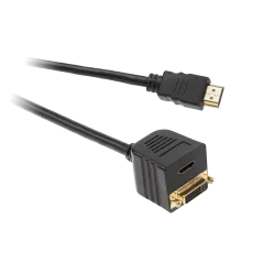 Kabel HDMI wtyk na HDMI gniazdo + DVI 24+5 gniazdo - 0.2m