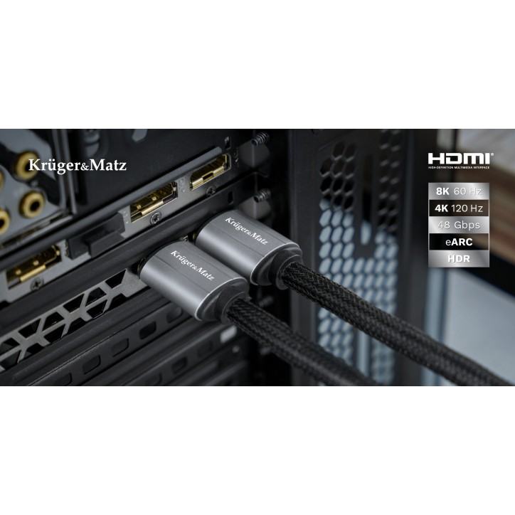 Kabel HDMI-HDMI 2.1 8K 0,9 m Kruger&Matz Kabel HDMI-HDMI 2.1 8K 0,9 m Kruger&Matz
