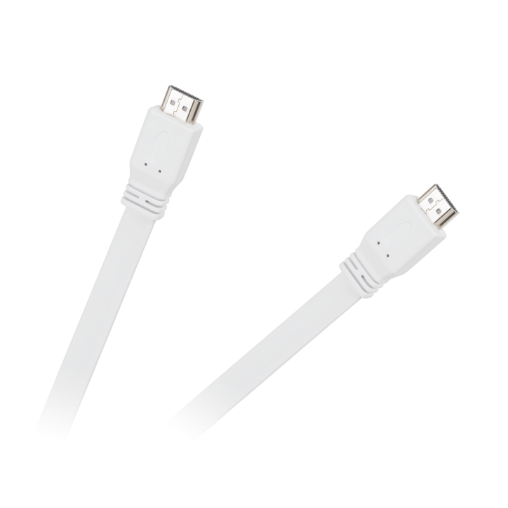Kabel HDMI-HDMI płaski biały 2.0V 1.8M Kabel HDMI-HDMI płaski biały 2.0V 1.8M