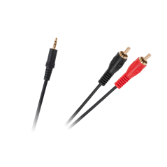 Kabel JACK 3,5-2xRCA złote końcówki czarny