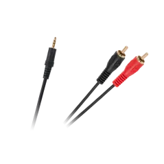 Kabel JACK 3,5-2xRCA złote końcówki czarny