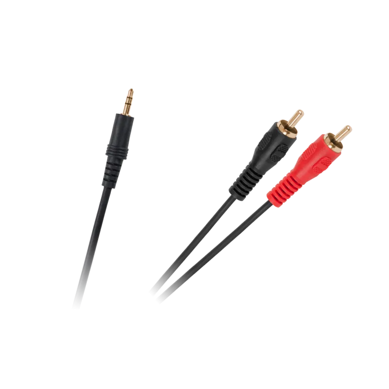 Kabel JACK 3,5-2xRCA złote końcówki czarny Kabel JACK 3,5-2xRCA złote końcówki czarny
