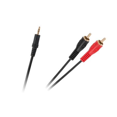 Kabel JACK 3,5-2xRCA złote końcówki czarny