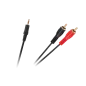 Kabel JACK 3,5-2xRCA złote końcówki czarny Kabel JACK 3,5-2xRCA złote końcówki czarny