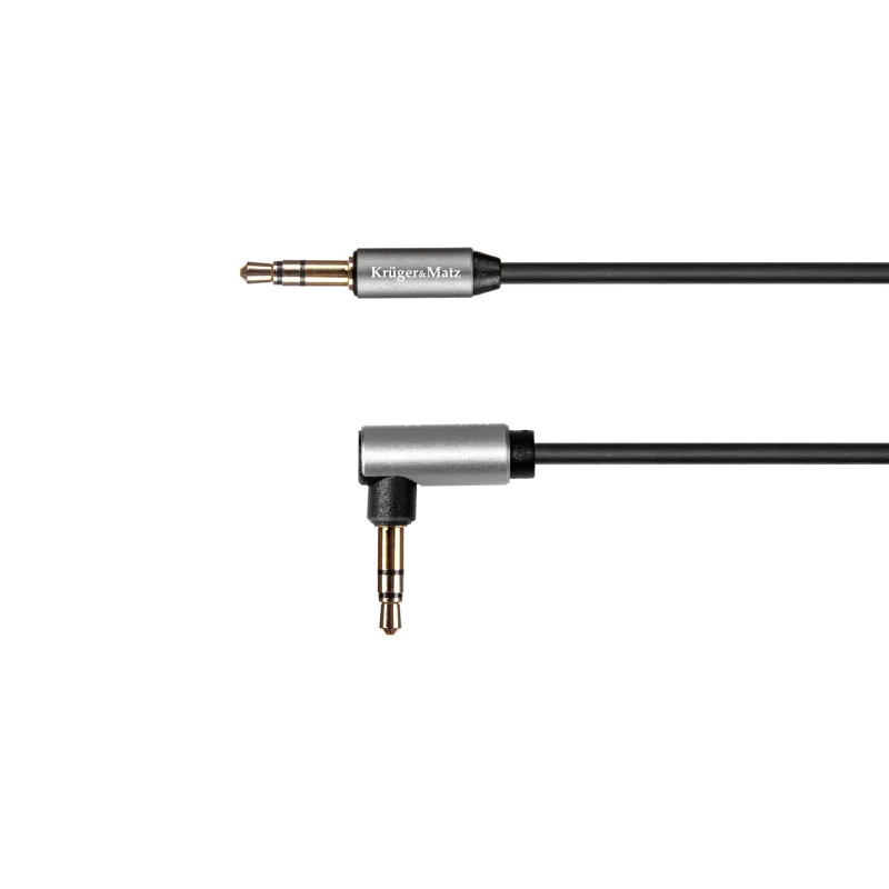 Kabel jack 3.5 kątowy - jack 3.5 prosty sprężynka Kruger&Matz Basic Kabel jack 3.5 kątowy - jack 3.5 prosty sprężynka Kruger&Matz Basic