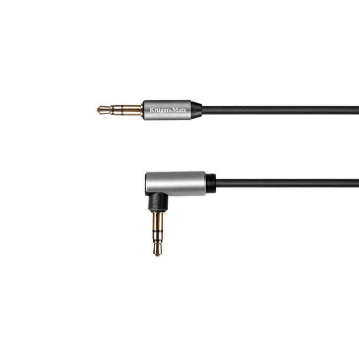 Kabel jack 3.5 kątowy - jack 3.5 prosty sprężynka Kruger&Matz Basic Kabel jack 3.5 kątowy - jack 3.5 prosty sprężynka Kruger&Matz Basic
