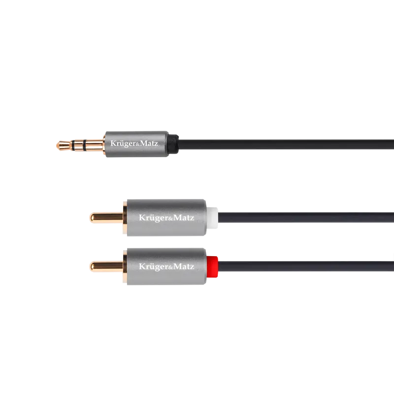 Kabel jack 3.5 wtyk stereo - 2RCA 10m Kruger&Matz Basic Kabel jack 3.5 wtyk stereo - 2RCA 10m Kruger&Matz Basic