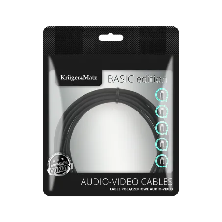 Kabel jack 3.5 wtyk stereo - 2RCA 5m Kruger&Matz Basic