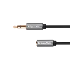 Kabel jack 3.5 wtyk stereo - 3.5 gniazdo stereo 1.8m Kruger&Matz Basic