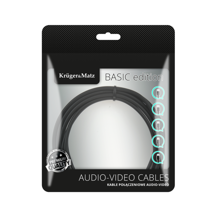 Kabel jack 3.5 wtyk stereo - 3.5 gniazdo stereo 1.8m Kruger&Matz Basic Kabel jack 3.5 wtyk stereo - 3.5 gniazdo stereo 1.8m Kruger&Matz Basic