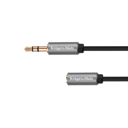 Kabel jack 3.5 wtyk stereo - 3.5 gniazdo stereo 1m Kruger&Matz Basic