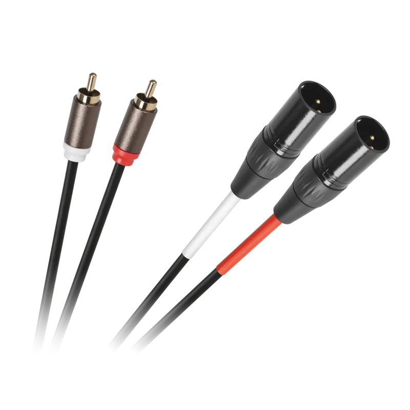 Kabel mikrofonowy 2x wt. Cannon - 2 x RCA 1.5m