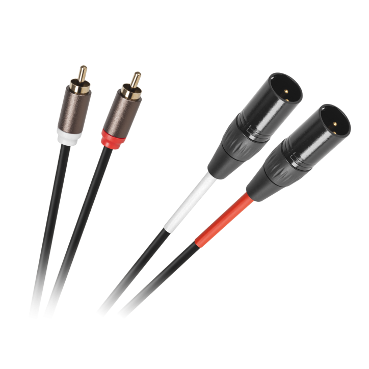 Kabel mikrofonowy 2x wt. Cannon - 2 x RCA 1.5m Kabel mikrofonowy 2x wt. Cannon - 2 x RCA 1.5m
