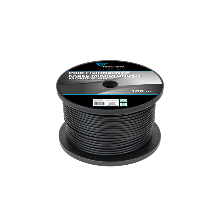 Kabel mikrofonowy mono 6mm profesjonalny Kabel mikrofonowy mono 6mm profesjonalny