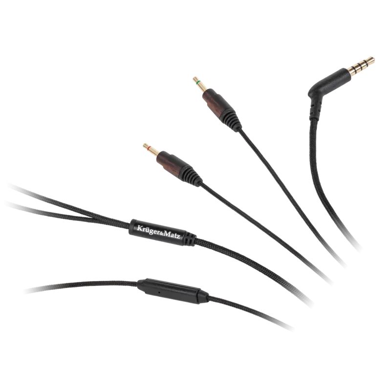 Kabel nylonowy z mikrofonem do słuchawek Kruger&Matz