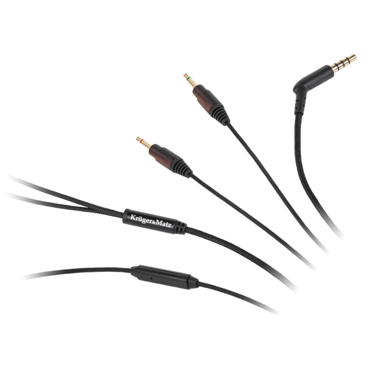 Kabel nylonowy z mikrofonem do słuchawek Kruger&Matz Kabel nylonowy z mikrofonem do słuchawek Kruger&Matz
