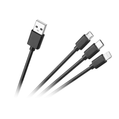 Kabel połączeniowy 3w1, USB A - micro/C/lightning 1.2m