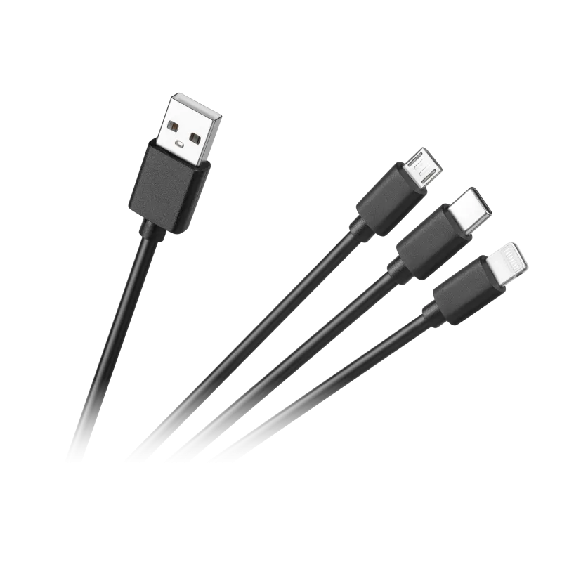 Kabel połączeniowy 3w1, USB A - micro/C/lightning 1.2m Kabel połączeniowy 3w1, USB A - micro/C/lightning 1.2m