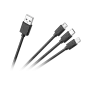 Kabel połączeniowy 3w1, USB A - micro/C/lightning 1.2m Kabel połączeniowy 3w1, USB A - micro/C/lightning 1.2m