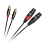 Kabel połączeniowy Cabletech XLR - 2RCA 1m Kabel połączeniowy Cabletech XLR - 2RCA 1m
