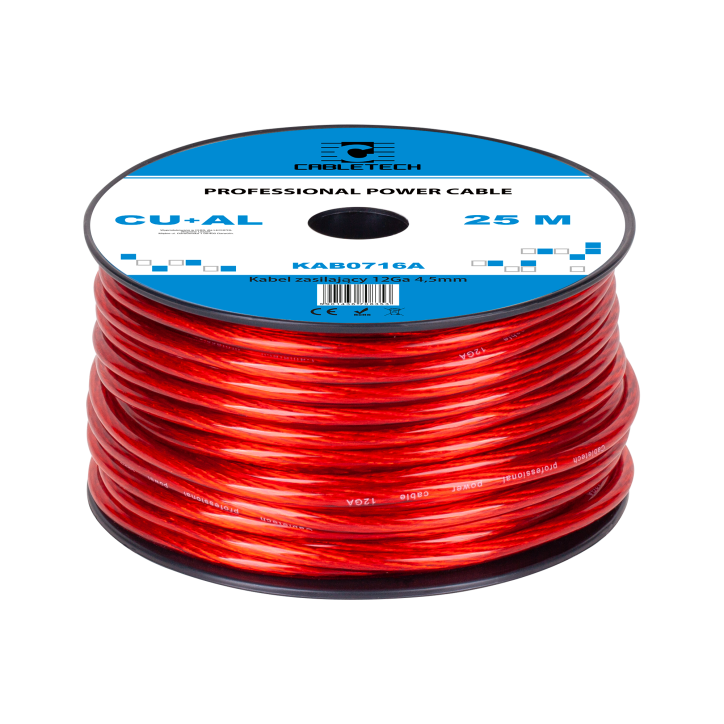 Kabel samochodowy 12Ga OD4.5mm CU+AL 25m Kabel samochodowy 12Ga OD4.5mm CU+AL 25m