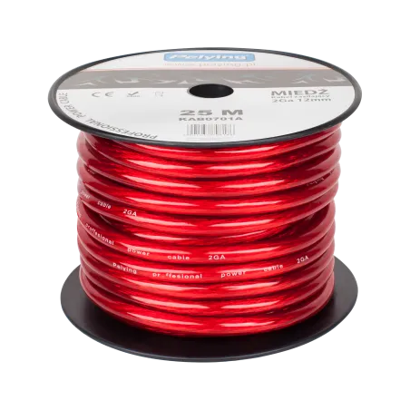 Kabel samochodowy 2Ga OD12mm CU 25m