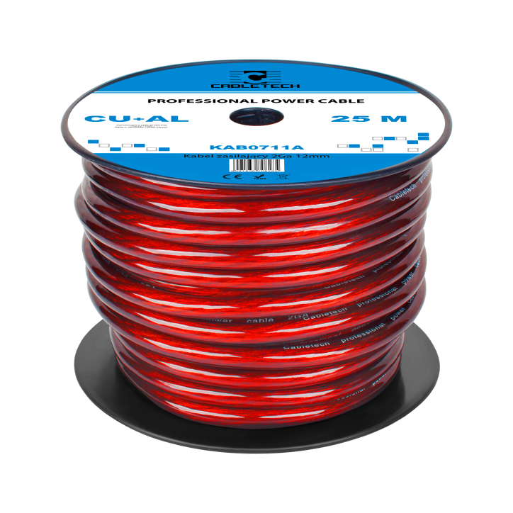 Kabel samochodowy 2Ga OD12mm CU+AL Kabel samochodowy 2Ga OD12mm CU+AL