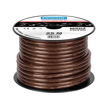 Kabel samochodowy 6Ga OD8mm CU 25m