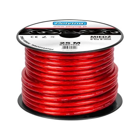 Kabel samochodowy 6Ga OD8mm CU 25m