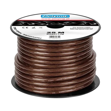 Kabel samochodowy 6Ga OD8mm CU+AL 25m