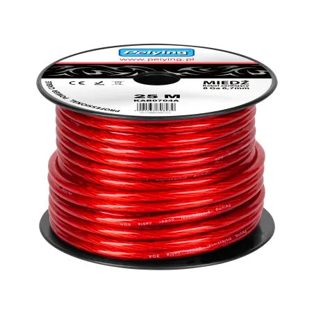 Kabel samochodowy 8Ga OD6.7mm CU 25m