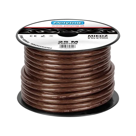 Kabel samochodowy 8Ga OD6.7mm CU 25m