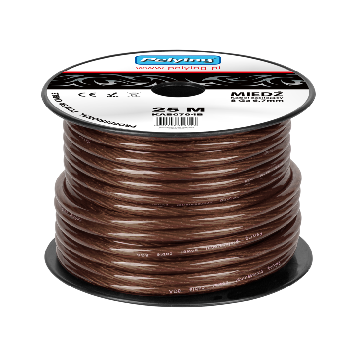 Kabel samochodowy 8Ga OD6.7mm CU 25m Kabel samochodowy 8Ga OD6.7mm CU 25m