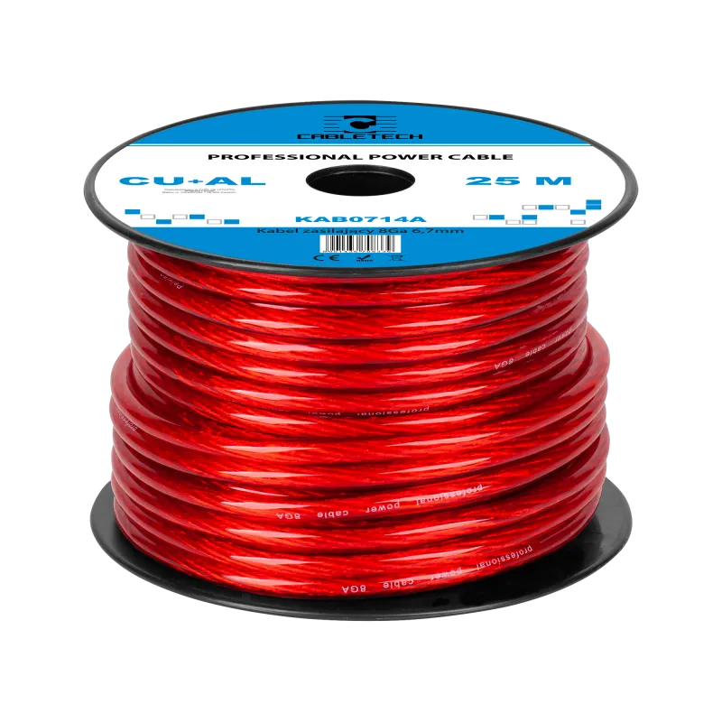 Kabel samochodowy 8Ga OD6.7mm CU+AL 25m Kabel samochodowy 8Ga OD6.7mm CU+AL 25m