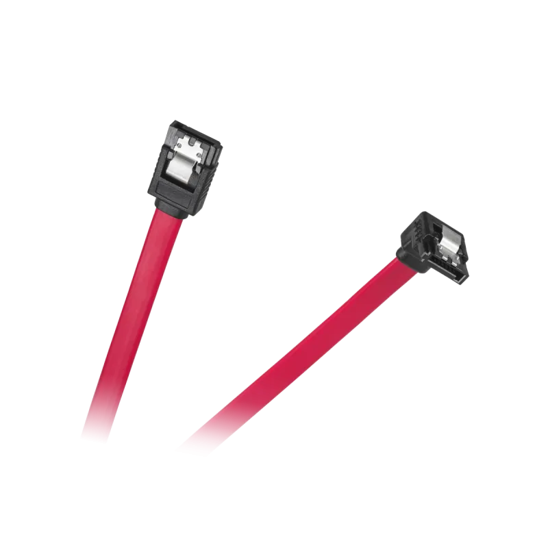 Kabel SATA wtyk prosty - wtyk kątowy 0.5m