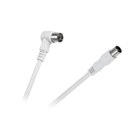 Kabel TV - VIDEO kątowo - prosty biały 2.5m