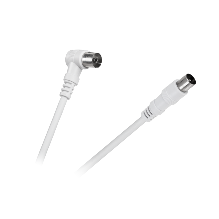 Kabel TV - VIDEO kątowo - prosty biały 5m Kabel TV - VIDEO kątowo - prosty biały 5m