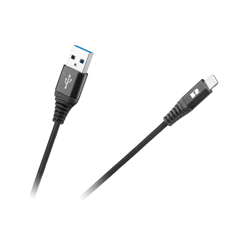 Kabel USB - Lightning REBEL 100 cm czarny Kabel USB - Lightning REBEL 100 cm czarny