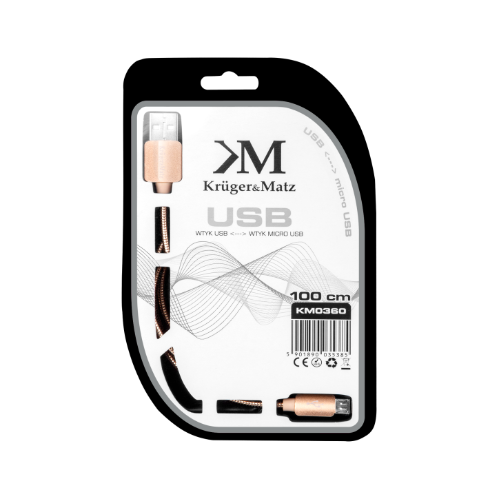 Kabel USB - micro USB 1m Kruger&Matz Kabel USB - micro USB 1m Kruger&Matz