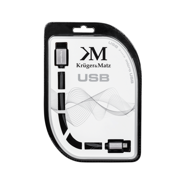 Kabel USB - micro USB gniazdo-wtyk 0,2 m Kruger&Matz Kabel USB - micro USB gniazdo-wtyk 0,2 m Kruger&Matz