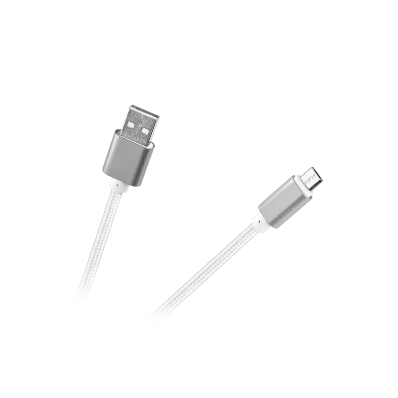 Kabel USB - micro USB M-Life nylon biały 1m