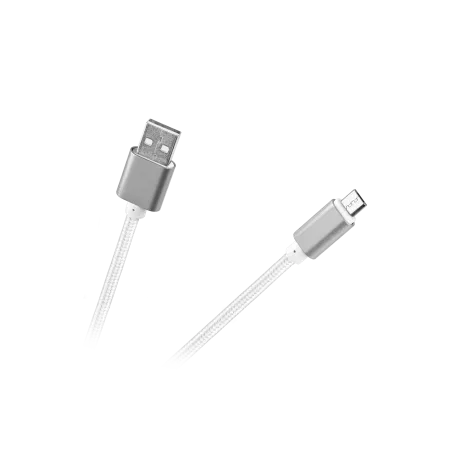 Kabel USB - micro USB M-Life nylon biały 1m