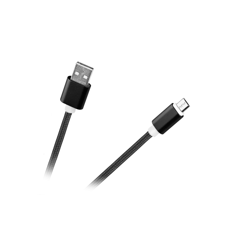 Kabel USB - micro USB M-Life nylon czarny 1m Kabel USB - micro USB M-Life nylon czarny 1m