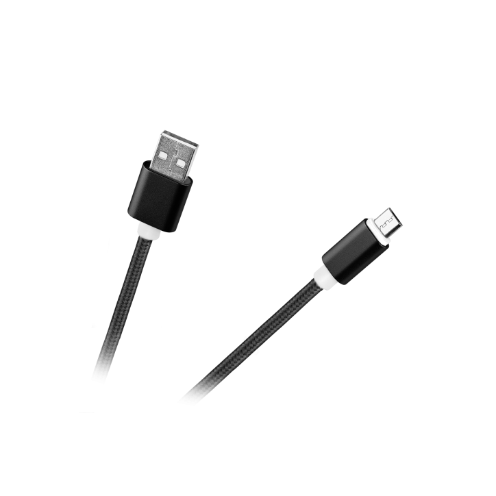Kabel USB - micro USB M-Life nylon czarny 1m Kabel USB - micro USB M-Life nylon czarny 1m