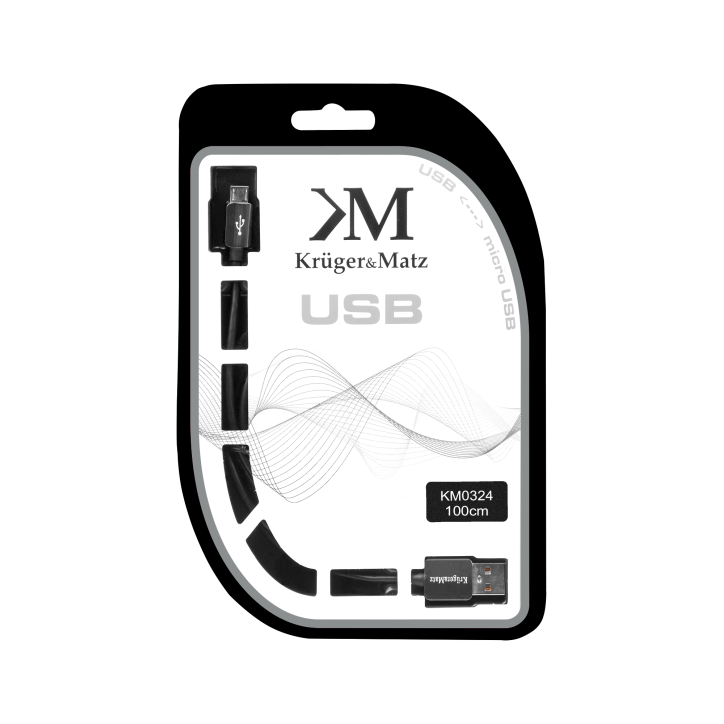 Kabel USB - micro USB wtyk-wtyk 1.0m Kruger&Matz Kabel USB - micro USB wtyk-wtyk 1.0m Kruger&Matz